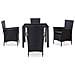Set Da Pranzo Da Giardino 5 Pz In Polyrattan Nero - Foto miniatura 2