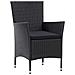 Set Da Pranzo Da Giardino 5 Pz In Polyrattan Nero - Foto miniatura 5