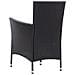 Set Da Pranzo Da Giardino 5 Pz In Polyrattan Nero - Foto miniatura 7