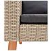 Set Divani Da Giardino 3 Pz Con Cuscini In Polyrattan Beige - Foto miniatura 2