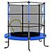 Trampolino con Rete di Sicurezza Rotondo 140x160 cm Blu - Foto miniatura 5