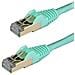 Cavo di Rete Ethernet Cat6a - Cavo Schermato STP da 50cm - Cavo RJ45 Antigroviglio - Turchese - Foto miniatura 1