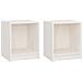 Comodini 2 Pz Bianchi 35,5x33,5x41,5 Cm Legno Massello Di Pino - Foto miniatura 2