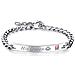 Coppia Bracciali ""his Queen"" ""her King"" Acciaio Al Titanio Argento 2 Pezzi - Foto miniatura 6