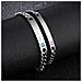 Coppia Bracciali ""his Queen"" ""her King"" Acciaio Al Titanio Argento 2 Pezzi - Foto miniatura 7