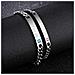 Coppia Bracciali ""his Queen"" ""her King"" Acciaio Al Titanio Argento 2 Pezzi - Foto miniatura 2
