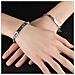 Coppia Bracciali ""his Queen"" ""her King"" Acciaio Al Titanio Argento 2 Pezzi - Foto miniatura 4
