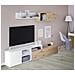 Parete Attrezzata Miami, Mobile Da Soggiorno Porta Tv Reversibile, Composizione Per Salotto Con Pensile E Mensola, 220x40h44 Cm, Rovere Effetto Nodi E Bianco - Foto miniatura 3