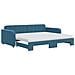 Divano Letto Estraibile Con Materassi Blu 90x200 Cm Velluto - Foto miniatura 1