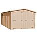 Garage In Legno 18 M2 - Magazzino Con Finestre - A222x616x324 Cm - In Pannelli In Legno Naturale - Capanno Da Giardino - M102 - Foto miniatura 1
