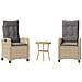 Set Da Bistrò 3 Pz Con Cuscini Beige Misto In Polyrattan - Foto miniatura 1