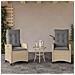 Set Da Bistrò 3 Pz Con Cuscini Beige Misto In Polyrattan - Foto miniatura 2