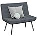 Panca Grigio Scuro 110x74x84 Cm In Velluto - Foto miniatura 1