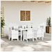 Set da Pranzo da Giardino da 7 Pezzi con Cuscini Bianco Polyrattan - Foto miniatura 3