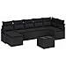 Set di Divano da Giardino 8 Pezzi con Cuscini Beige Polyrattan, Divano da Giardino 2 Posti con Cuscini Nero Polyrattan - Foto miniatura 1