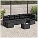 Set di Divano da Giardino 8 Pezzi con Cuscini Beige Polyrattan, Divano da Giardino 2 Posti con Cuscini Nero Polyrattan - Foto miniatura 2