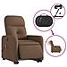 Poltrona Alzapersona Massaggiante Elettrica Marrone Tessuto - Foto miniatura 5
