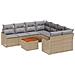 Set di Divani da Giardino  a 9 Pezzi con Cuscini Beige Rattan Acacia, Divano da Giardino  con Cuscini per 2 Persone Beige Rattan - Foto miniatura 1