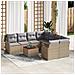 Set di Divani da Giardino  a 9 Pezzi con Cuscini Beige Rattan Acacia, Divano da Giardino  con Cuscini per 2 Persone Beige Rattan - Foto miniatura 2