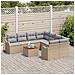 Set di Divani da Giardino  a 9 Pezzi con Cuscini Beige Rattan Acacia, Divano da Giardino  con Cuscini per 2 Persone Beige Rattan - Foto miniatura 3