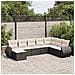 Set Divani da Giardino con Cuscini 8 pz Nero in Polyrattan - Foto miniatura 2