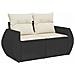 Set Divani da Giardino con Cuscini 8 pz Nero in Polyrattan - Foto miniatura 5