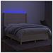 Letto a Molle con Materasso e LED Crema 140x200 cm in Tessuto - Foto miniatura 3
