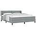 Letto a Rete con Materasso Grigio Chiaro 180x200 cm Tessuto - Foto miniatura 1
