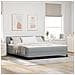 Letto a Rete con Materasso Grigio Chiaro 180x200 cm Tessuto - Foto miniatura 2