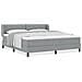 Letto a Rete con Materasso Grigio Chiaro 180x200 cm Tessuto - Foto miniatura 4