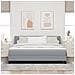 Letto a Rete con Materasso Grigio Chiaro 180x200 cm Tessuto - Foto miniatura 5