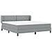 Letto a Rete con Materasso Grigio Chiaro 180x200 cm Tessuto - Foto miniatura 7