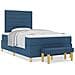 Letto con Box Spring e Materasso Blu 120x190 cm in Tessuto - Foto miniatura 4
