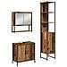 Set di mobili per bagno a 3 pezzi in legno vecchio - Foto miniatura 1