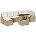 Set Divano da Giardino 8 pcs Beige Poly Rattan - Foto miniatura 1