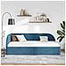 Cornice del letto ad angolo Blu 80 x 200 cm Velluto - Foto miniatura 4