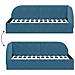 Cornice del letto ad angolo Blu 80 x 200 cm Velluto - Foto miniatura 9