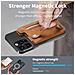 Portacarte Magnetico Magsafe In Pelle Pu Con Cinturino Da Polso E Tasca Con Cerniera Brown - Foto miniatura 4