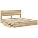 Letto con Contenitore con testiera Rovere Sonoma 180 x 200 cm - Foto miniatura 5