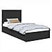 Letto con Contenitore Nero 100 x 200 cm Legno multistrato - Foto miniatura 1