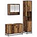 Set di mobili per il bagno con lo scaffale 3 pcs Legno vecchio - Foto miniatura 1