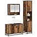 Set di mobili per il bagno con lo scaffale 3 pcs Legno vecchio - Foto miniatura 3