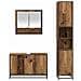 Set di mobili per il bagno con lo scaffale 3 pcs Legno vecchio - Foto miniatura 8