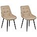 Set Di 2 Sedie Da Pranzo Melrose Pelle Sintetica Beige - Foto miniatura 2
