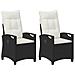 Sedia da Giardino 2 pcs Nero e Crema 56 x 60 x 112 cm - Foto miniatura 1