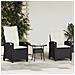 Sedia da Giardino 2 pcs Nero e Crema 56 x 60 x 112 cm - Foto miniatura 2