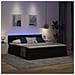 Letto con luci a strisce a LED Nero 180 x 200 cm Velluto - Foto miniatura 6
