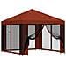 Gazebo da giardino con pareti laterali 3 x 3 m Terracotta - Foto miniatura 1