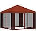 Gazebo da giardino con pareti laterali 3 x 3 m Terracotta - Foto miniatura 3