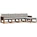 Set di divani da esterno 5 pcs Naturale e Grigio Chiaro - Foto miniatura 1